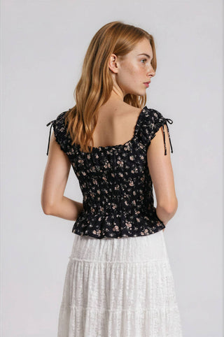 Fiona Floral Front Tie Top - Rise and Redemption