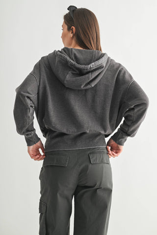 Fleece Hoodie Jacket with Tapered Sleeves - Rise and Redemption