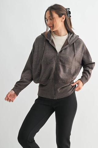 Fleece Hoodie Jacket with Tapered Sleeves - Rise and Redemption