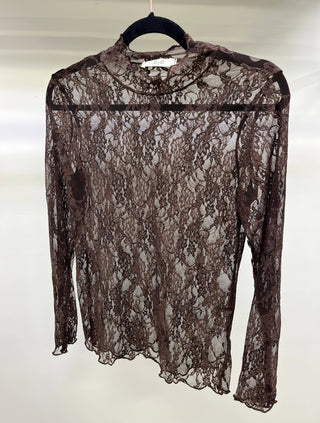 Floral Print Lace Long Sleeve Top KRT1739 - Rise and Redemption