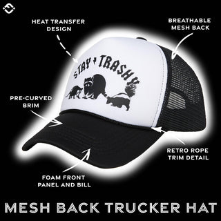 Foam Trucker Hat - Stay Trashy - Black/White - Rise and Redemption