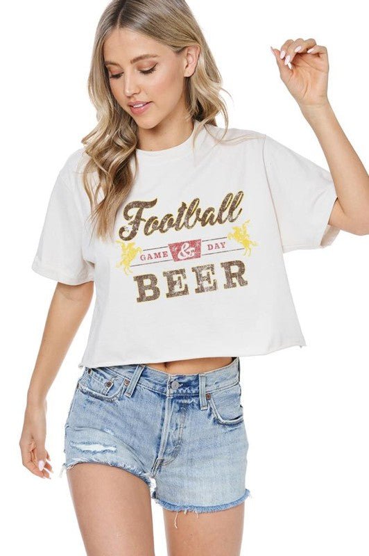 Football Season Cotton Crop Graphic T Shirt - Rise and Redemption