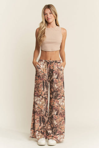 FOREST CAMO WIDE LEG PANTS - Rise and Redemption