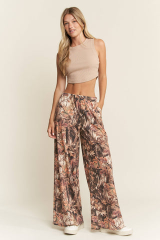 FOREST CAMO WIDE LEG PANTS - Rise and Redemption