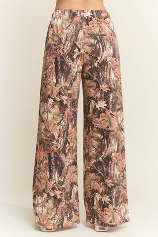 FOREST CAMO WIDE LEG PANTS - Rise and Redemption