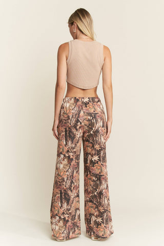 FOREST CAMO WIDE LEG PANTS - Rise and Redemption