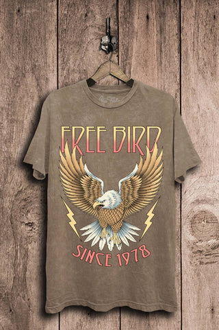 Free Bird Eagle Mineral Bolt Graphic Top - Rise and Redemption