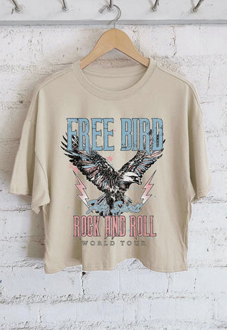 FREE BIRD FREE SPIRIT EAGLE ROCK AND ROLL GRAPHIC LONG CROP - Rise and Redemption