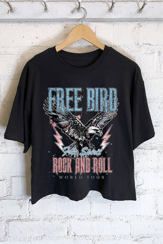 FREE BIRD FREE SPIRIT EAGLE ROCK AND ROLL GRAPHIC LONG CROP - Rise and Redemption