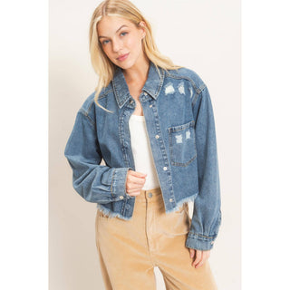 Freya Frayed Hem Denim Jacket - Rise and Redemption
