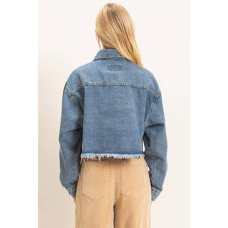 Freya Frayed Hem Denim Jacket - Rise and Redemption