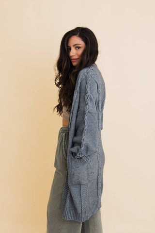 Get Cozy Cable Knit Oversized Cardigan w/ Adjustable Sleeves - Rise and Redemption