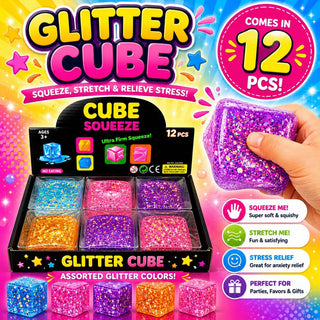 Glitter Cube Squeeze Ball – Glitter Ice Cube Edition - Rise and Redemption