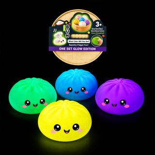 Glow-in-the-Dark Dumpling Squishy Mystery Box Display - Rise and Redemption