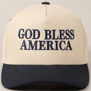 God Bless America Embroidered Two-Tone Canvas Cap - Rise and Redemption