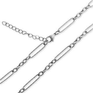 Gold Stainless Steel Long Paperclip Textured Chain Necklace - Rise and Redemption