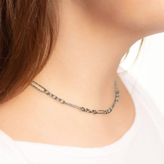 Gold Stainless Steel Long Paperclip Textured Chain Necklace - Rise and Redemption
