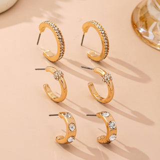 Gold - Tone Crystal Huggie Hoop Earring Set | 80E61880 - Rise and Redemption