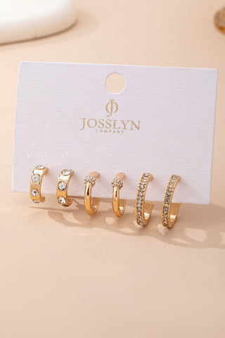 Gold - Tone Crystal Huggie Hoop Earring Set | 80E61880 - Rise and Redemption