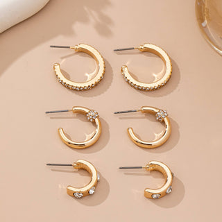 Gold - Tone Crystal Huggie Hoop Earring Set | 80E61880 - Rise and Redemption
