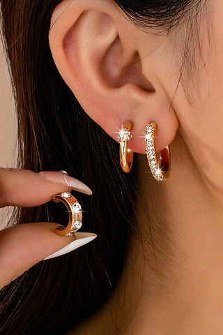 Gold - Tone Crystal Huggie Hoop Earring Set | 80E61880 - Rise and Redemption