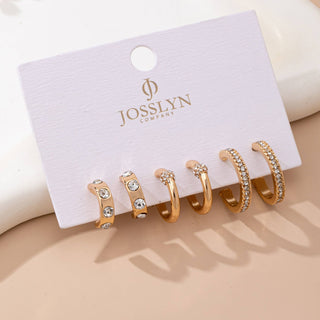 Gold - Tone Crystal Huggie Hoop Earring Set | 80E61880 - Rise and Redemption
