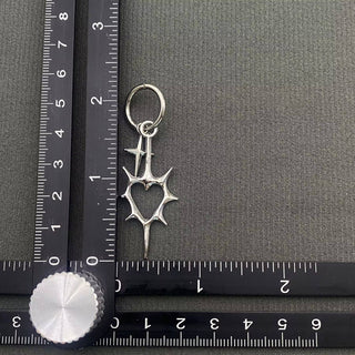 Gothic Silver Tone Thorns Hollow Heart Huggie Earrings - Rise and Redemption