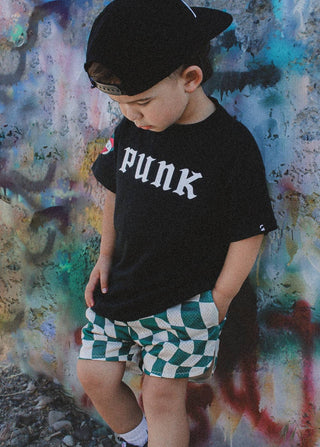 Green Checker Basketball Shorts - Rise and Redemption