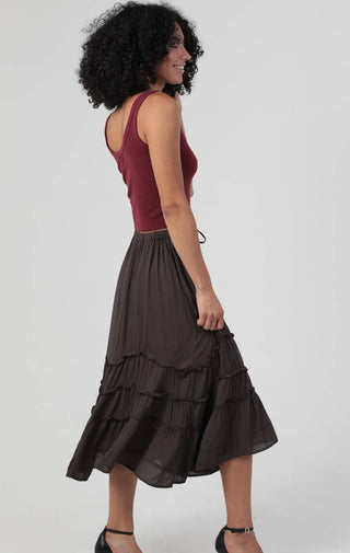 H6315 - ASIS TIE WAIST WAVY RUFFLE MAXI SKIRT - Rise and Redemption