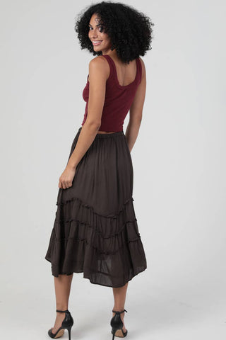 H6315 - ASIS TIE WAIST WAVY RUFFLE MAXI SKIRT - Rise and Redemption