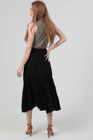 H6315 - ASIS TIE WAIST WAVY RUFFLE MAXI SKIRT - Rise and Redemption