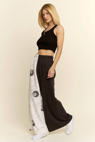 HALF & HALF 8BALL WIDE PANTS - Rise and Redemption