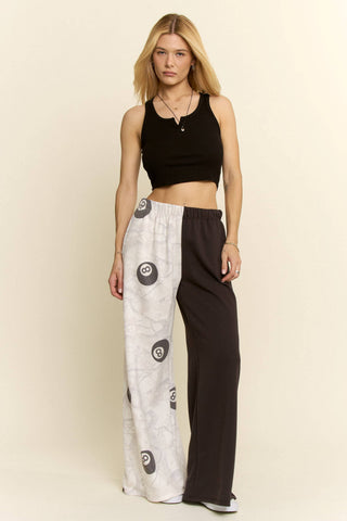 HALF & HALF 8BALL WIDE PANTS - Rise and Redemption