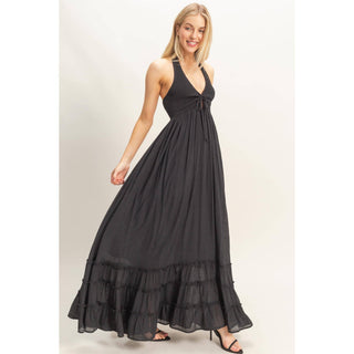 Halter Neck Smocked Maxi Dress - Rise and Redemption