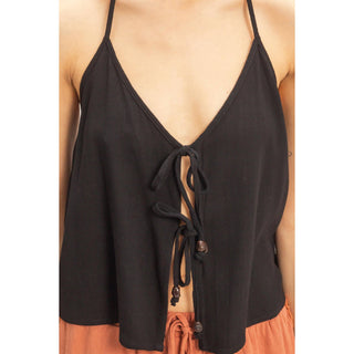 Halter Tie Front Top With Beads Detail - Rise and Redemption