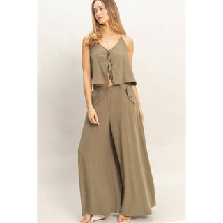 Halter Tie Front Top With Beads Detail - Rise and Redemption