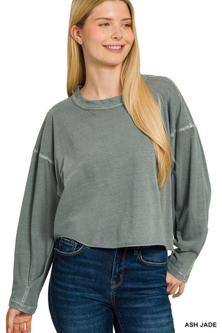 Hand Dyed Cotton Long Sleeve Layering Top - Rise and Redemption