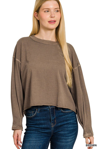 Hand Dyed Cotton Long Sleeve Layering Top - Rise and Redemption