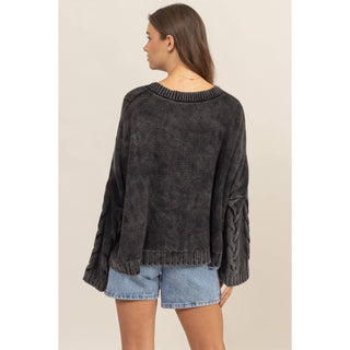 HF24E672 - Cable Knit Oversized Sweater - Rise and Redemption