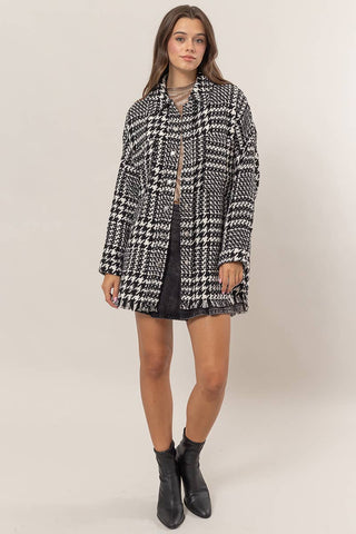 HF25A676 - Oversized Houndstooth Jacket - Rise and Redemption