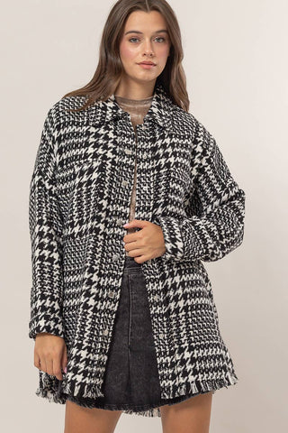 HF25A676 - Oversized Houndstooth Jacket - Rise and Redemption