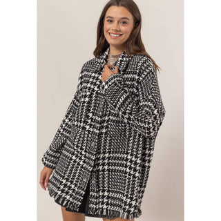 HF25A676 - Oversized Houndstooth Jacket - Rise and Redemption