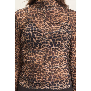 High Neck Leopard Mesh Top - Rise and Redemption