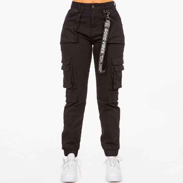 HIGH WAIST CARGO JOGGERS WITH POCKETS - RJJ3440 - Rise and Redemption