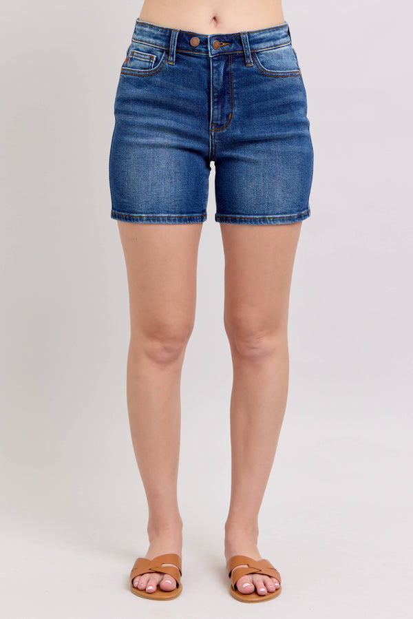 High Waisted 2 Button Mid Length Dad Shorts - Rise and Redemption