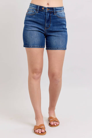 High Waisted 2 Button Mid Length Dad Shorts - Rise and Redemption