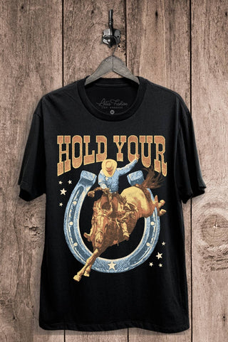 Hold Your Horses Jersey Graphic Top - Rise and Redemption
