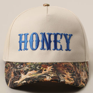 HONEY Lettering Embroidery Camo Two - Tone Cap - Rise and Redemption