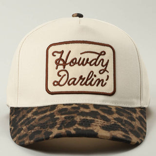 Howdy Darlin' Embroidered Leopard Brim Trucker Hat - Rise and Redemption