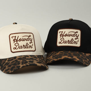 Howdy Darlin' Embroidered Leopard Brim Trucker Hat - Rise and Redemption